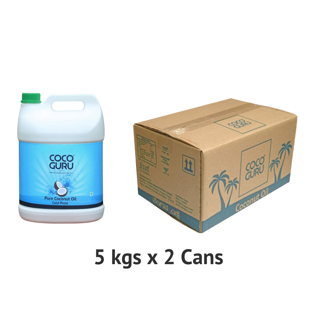 Cocoguru Cold Pressed Coconut Oil In Jerry Can 5 Kgs - 10 Kgs Box ...